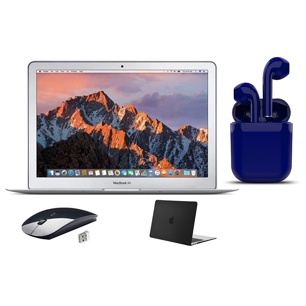 Restored Apple MacBook Air Laptop 2017 13.3-inch Intel Core i5 1.8GHz 8GB RAM Mac OS 256GB SSD Bundle: Black Case, Wireless Mouse, Bluetooth/Wireless Airbuds By Certified 2 Day Express (Refurbished)