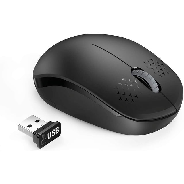 Ratón Inalámbrico - Ratón Inalámbrico 2.4G con Receptor Nano USB, Ratón de Computadora con Clic Silencioso para Computadora Portátil, PC, Tableta, Computadora y Mac - Negro Rojo Verde Cocina, Decoración y Otros