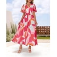thumbnail image 3 of Vestido largo ZESICA 2025 con estampado floral casual de verano para mujer, 3 of 8