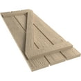 thumbnail image 6 of Ekena Millwork 17 1/2"W x 64"H Rustic Three Board Spaced Board-n-Batten Rough Sawn Faux Wood Shutters w/Z-Board (Per Pair), Primed Tan, 6 of 10