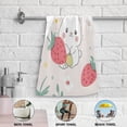 thumbnail image 6 of Rabbits with Berries Flowers Leaves Hand Towel Absorbent Bath Towels for Bathroom Sports Gym 28" x 14" Set of 2, 6 of 8
