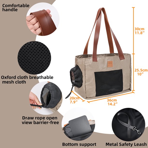 Bolso de Gato Portátil Bolso de Mascotas Transpirable Bolso de Hombro Portátil de Moda para Mascotas para Perros Pequeños y Gatos de Oxford Ropa de Desgaste Resistente a la