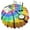 Colorful Rainbow Tie, variant on Colorful Tie Dye Pattern Round Tablecloth 60"x60",Wrinkle Wipeable Table Cloth for Kitchen Dining Room Picnic Patio Party