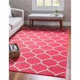 thumbnail image 1 of Unique Loom 3146773 5 x 8 ft. Rounded Trellis Frieze Rectangular Rug, Rasberry, 1 of 5