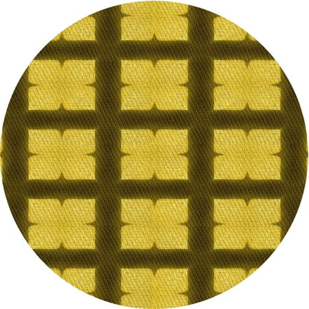 

Ahgly Company Indoor Round Patterned Dark Bronze Brown Area Rugs 4 Round
