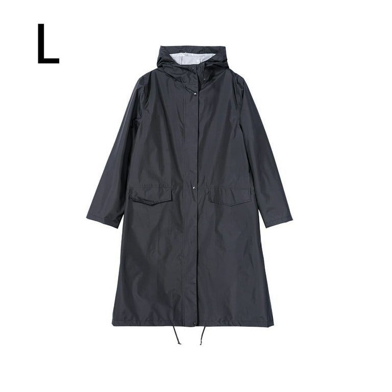 Thin black raincoat sales