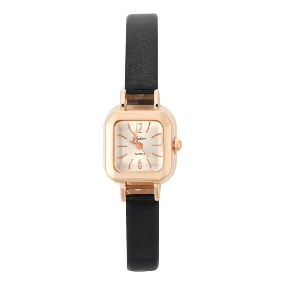 Relojes para Mujer,Reloj de Pulsera analógico con Correa de PU de Moda para Mujer(Negro) Ecomeon no