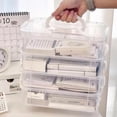 thumbnail image 5 of Extra Large 4-Tier Organizer Stackable Storage Box With Lid Clear Plastic Organizer Drawers Storage Box Storage Case With Handle, 5 of 9