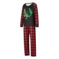 thumbnail image 3 of Family Matching Christmas Pajamas, Long-Sleeved Cartoon Dinosaur Print Tops + Plaid Pattern Trousers Sleepwear Outfits, 3 of 10