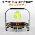 thumbnail image 3 of 48" Foldable Mini Trampoline, Exercise Rebounder Mini Trampoline for Adults, Fitness Indoor Trampoline with Adjustable Handle Max Load 440lbs, 3 of 8