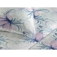 thumbnail image 3 of Ambesonne Peony Quilted Bedspread Set 3 Pcs, Romantic Delicate Petals Art, Queen, Lilac Dark Seafoam White, 3 of 4
