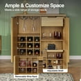 thumbnail image 6 of VEANERWOOD Wine Bar Cabinet with 2 Door Fluted Texture, Kitchen Sideboard Buffet with Wine Rack&Glass Holder for Living Room, 6 of 8