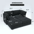 thumbnail image 3 of Modern L Shaped Convertible Sectional Sofa, 4 Seats Corduroy Upholstered Modular Couch With Storage For Living Room Office Apartment, 3 of 11