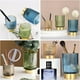 thumbnail image 2 of QPENWEI Bleu S+L Rangement Maquillage,Rangement Pinceaux Maquillage en Cristal,Pot Pinceau Maquillage Vintage,Porte-stylo,Vase Rayé,Organisateur de Maquillage pour Chambre,Bureau et Salle de Bain, 2 of 5