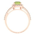 thumbnail image 4 of Clara Pucci 14K Rose Gold Solid Gold Peridot Solitaire with Accents Anniversary Ring for Women - 1.935 cttw Emerald Cut, 4 of 8