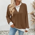 thumbnail image 5 of Warop Women's Colorblock Knit Sweater Round Neck Twist Texture Long Sleeve Pullover Loose Fit Top for Winter, 5 of 6