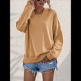 thumbnail image 4 of Sudadera de Larga para Mujer, Holgada, para Hacer Ejercicio, para Salir, Informal, con Capucha Camello L, 4 of 10