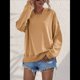 thumbnail image 4 of Sudadera de Larga para Mujer, Holgada, para Hacer Ejercicio, para Salir, Informal, con Capucha Camello S, 4 of 10