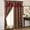 Burgundy, variant on Gloria Floral/Damask Textured Jacquard 54 x 84 in. Single Rod Pocket Curtain Panel w/Attached 18 in. Valance