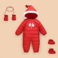 thumbnail image 3 of Baby Girls Boys Winter Hooded Snowsuits Newborns Snow Clothes Bodysuits with Gloves, Shoes 0-24M, 3 of 5