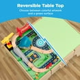 thumbnail image 6 of Best Choice Products Wooden Train Set Table for kids, 56pc Multi-Activity Table for Kids w/Toy Storage Drawer & Reversible Top  - Natural, 6 of 8