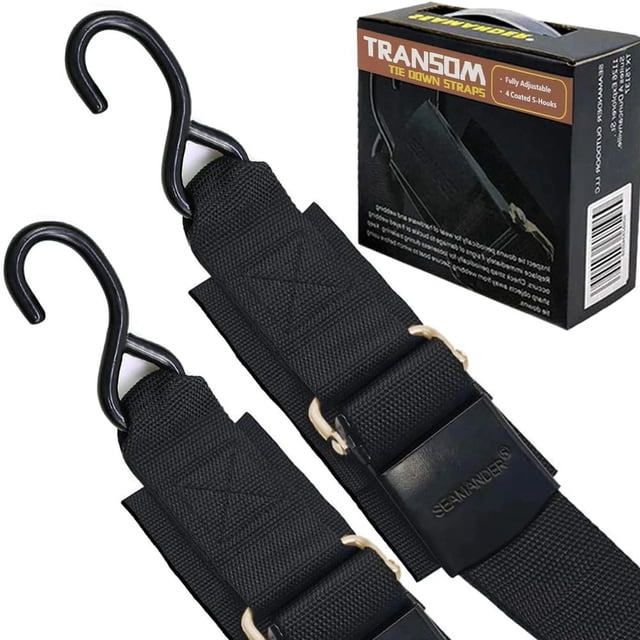 Seamander Boat Tie Down Straps 2 Inch Marine Grade Transom Trailer Straps Pair