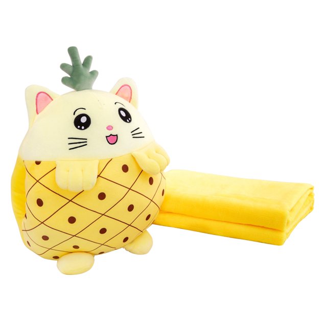 Manta de almohada de dibujos animados, juguetes de animales de frutas de peluche, cojines, mantas para oficina Wmkox8yii shdjk6020