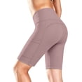 thumbnail image 5 of Knee Length Biker Shorts for Women Tummy Control Yoga Workout Gym Running Volleyball Compression Shorts with Pockets, 2XL, 5 of 9