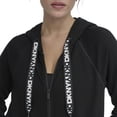 thumbnail image 2 of Sudadera con capucha DKNY para mujer, logotipo, cordón, cierre completo, color negro, talla S, 2 of 5