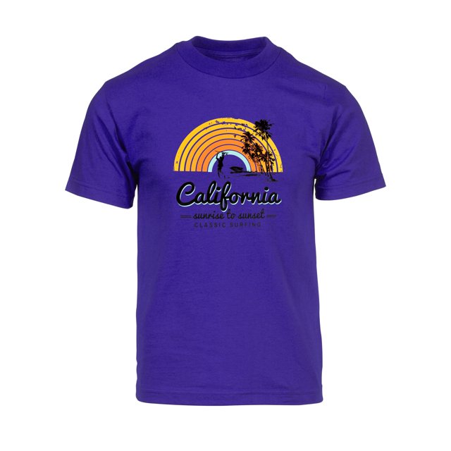 Camiseta clásica de manga corta Gravity Trading surf de California Púrpura medio