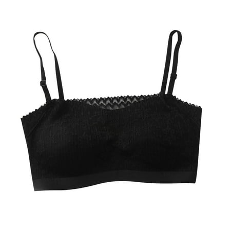 Fesfesfes Womens Strapless Bra With Detachable Line Girth Top Non-Slip Push-up Bra Wireless Bras for Young Ladies