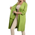 thumbnail image 2 of longantii Women's Post Surgery Mastectomy Robe with 4 Internal Drain Pockets 3/4 Sleeve Pajama Dress Shirt Warm Loose Housecoat Light Green L, 2 of 9