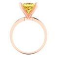 thumbnail image 4 of 3 ctw Solitaire Anniversary Ring for Women | Princess Cut Simulated Yellow Diamond | Hyperallergenic Solid 18K Rose Gold, 4 of 5