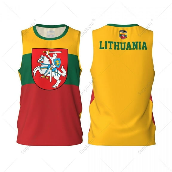 Lithuania Flag V Men Basketball Sports Jersey Running Fitness Multifunction Sleeveless tshirt Exclusive Custom Name Nunber
