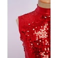 thumbnail image 6 of Haitryli Girls Liturgical Worship Praise Dance Tunic Dresses Lyrical Contemporary Dancewear Shiny Sequins Bodice Dress Red 14, 6 of 7
