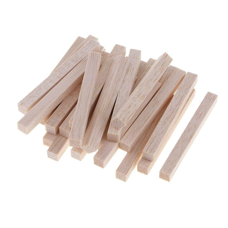 Unfinished Balsa Wooden Carving Blocks Carving Balsa Wood Rods for Kids 20  Pieces 80mm 