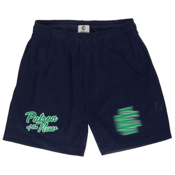 Pantalones cortos básicos de verano para hombre, pantalón corto informal deportivo de secado rápido, de malla para playa y baloncesto, pantalones de chándal transpirables para correrLetter navy