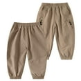thumbnail image 6 of HXWCHs Boys Elastic Waist Sports Pants Durable Lightweight Outdoor Playground Trousers for Active Kids Age 3-10 Comfortable Running Joggers Khaki 4-5 Years, 6 of 6