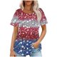 thumbnail image 1 of Fiudx Camisetas para Mujer Top Estampado con Cuello Redondo y Manga Corta Informal para Mujer a La Moda, 1 of 5