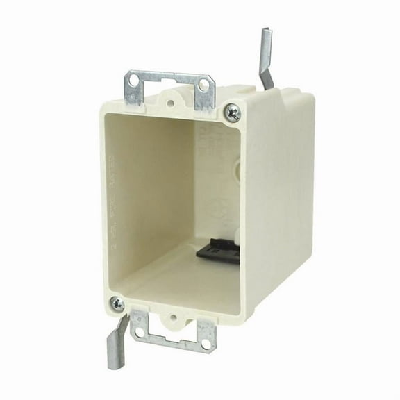 Allied Moulded 3016795 18 cu. in. Rectangle Polycarbonate 1 Gang Electrical Box, Off White