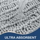 thumbnail image 3 of Alfombra de baño Arotive Luxury Chenille 60 x 40 cm, color gris claro, 3 of 7