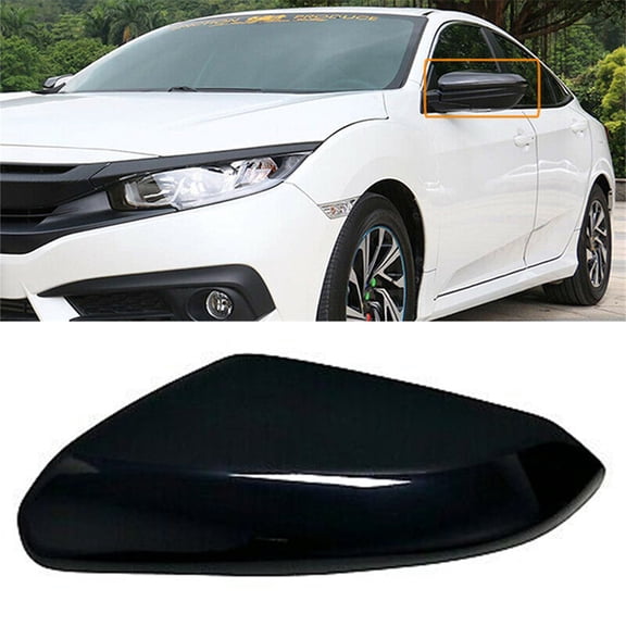 Glossy Black Side Mirror Cap Cover For Honda Civic 2016-21 Left Side