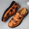 thumbnail image 3 of Brown Cowhide Outdoor Casual Men Slippers Cheap and fine, 3 of 5