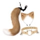 thumbnail image 3 of Diadema con orejas de gato y cola larga para disfraz de Halloween Caqui, 3 of 7