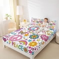 thumbnail image 4 of Feelyou Peace and Love Queen Sheet Sets, Groovy Butterfly Stars Bed Set, 4-Piece, 4 of 7