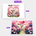 thumbnail image 2 of Hello Valentine’s Day Golden Retriever Flower Crown Romantic Pink Floral 7x5in Folded Greeting Card Goldens Dog Lover Gifts Idea Single Note Card with Envelope - 00031, 2 of 5