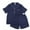 Navy Blue, variant on LANBAOSI Mens Satin Silk Pajama Set Short Sleeve Sleepwear Summer 2 Piece Loungewear (Black,L)