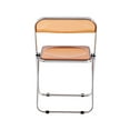 thumbnail image 4 of Clear Transparent Square Folding Chairs, Modern Pc Plastic Stools with Steel Frame for Home, Office, Party, Wedding, Picnic, Easy to Clean, Yellow, 4 of 8