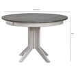thumbnail image 6 of Round Contemporary Solid Wood Extendable Dining Table in White & Grey, 6 of 6