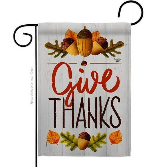 Ornament Collection G192137-BO 13 x 18.5 in. Give Thanks Garden Flag with Fall Thanksgiving Double-Sided Decorative Vertical Flags House Decoration Banner Yard Gift